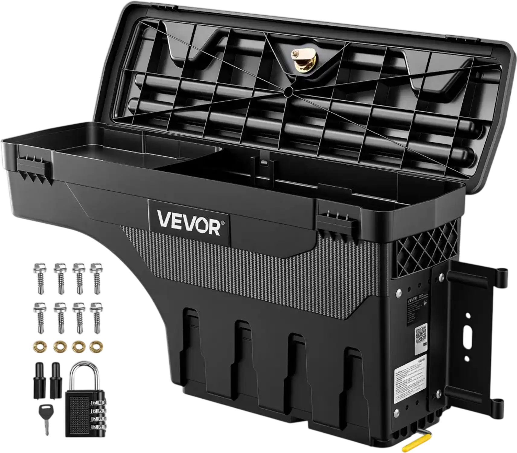 Vevor Truck Bed Storage Box Waterproof ABS Wheel Well Tool Box for 1997-2014 Ford F-150 Passenger Side Right New