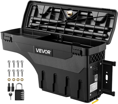 Vevor Truck Bed Storage Box Waterproof ABS Wheel Well Tool Box for 1997-2014 Ford F-150 Passenger Side Right New