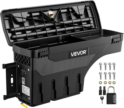 Vevor Truck Bed Storage Box 6.6 Gal Waterproof ABS Wheel Well Driver Side Left for 1997-2014 Ford F-150 New