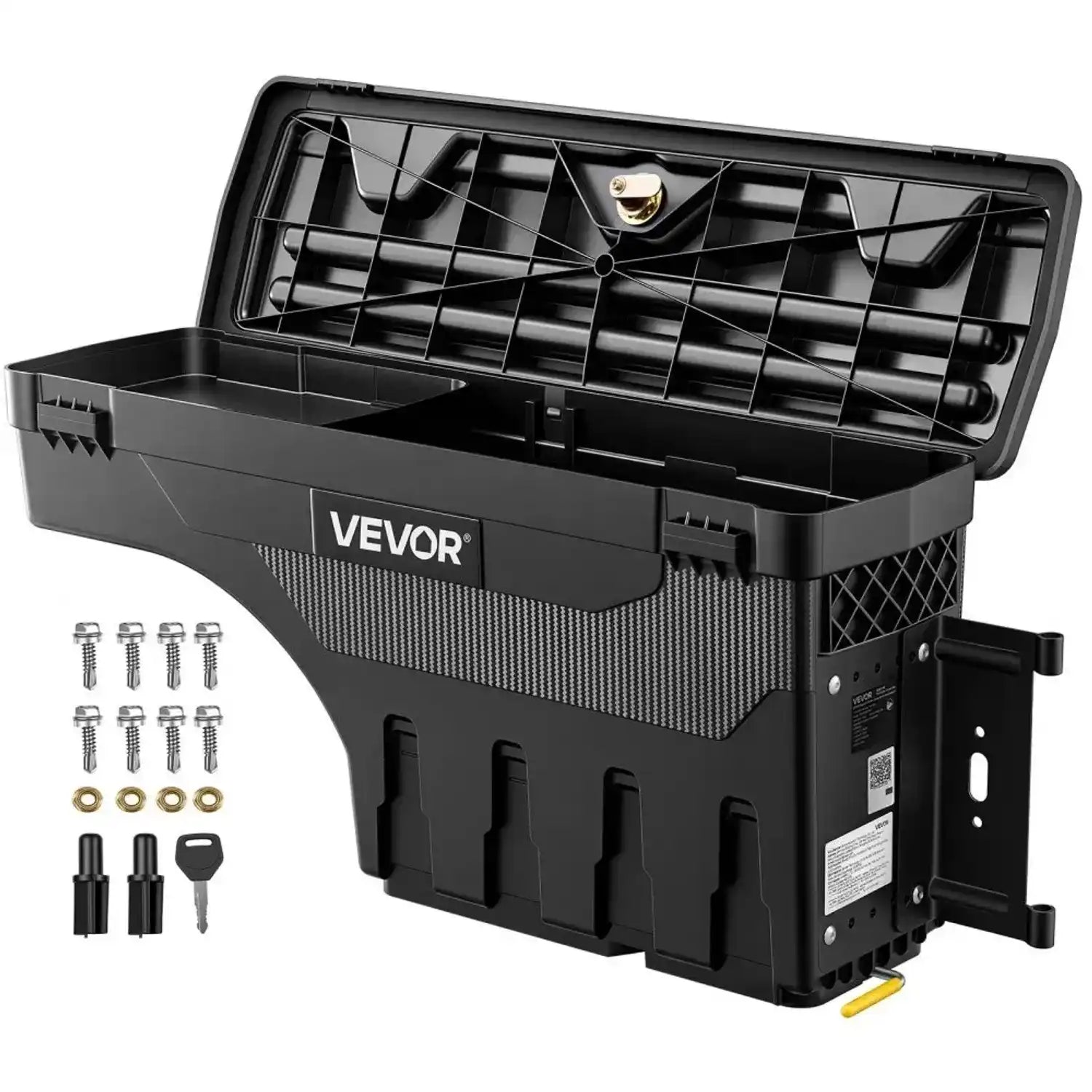 Vevor Truck Bed Storage Box 6.6 Gal Waterproof ABS Wheel Well Toolbox for 2019-2021 Chevrolet Silverado 1500 GMC Sierra 1500 Passenger Side Right New