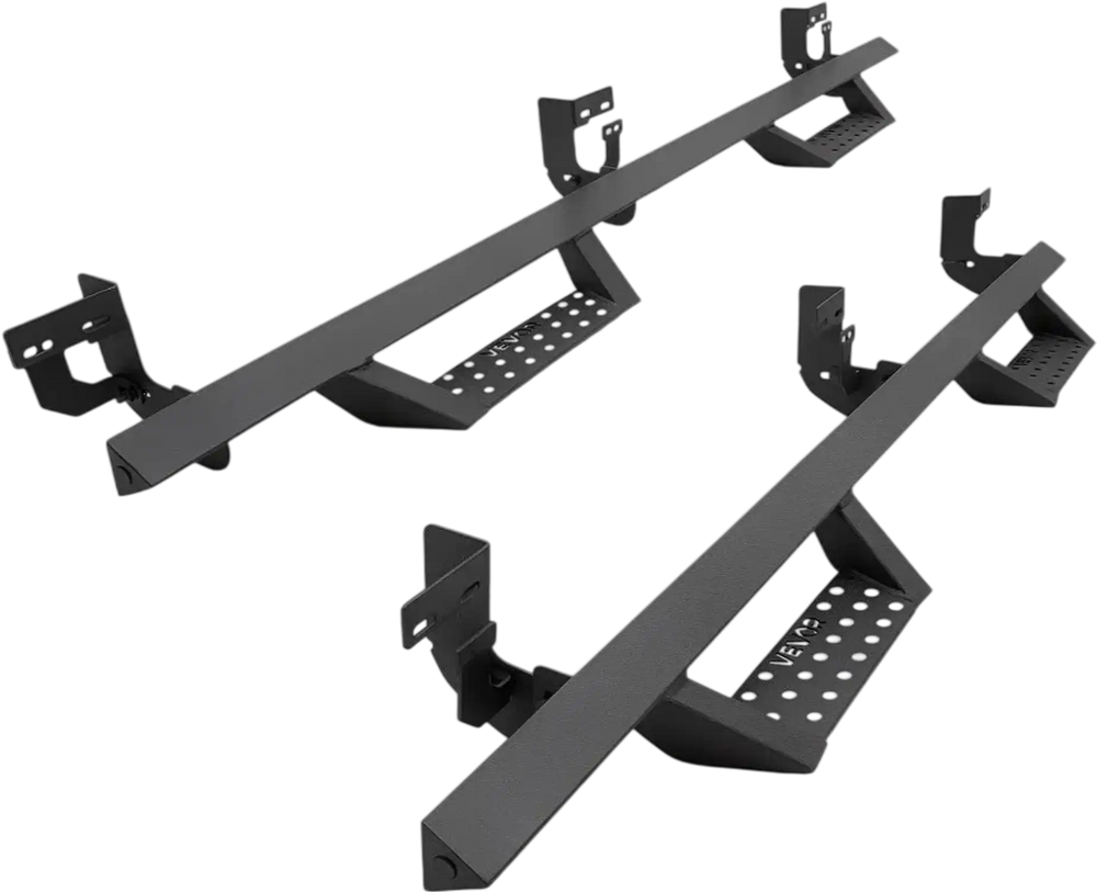 VEVOR Running Boards, 4 Inches Side Steps Compatible with 2009-2018 Dodge Ram 1500 (Including 19-24 Classic), 2010-2024 Dodge Ram 2500/3500 Crew Cab, Black Carbon Steel Nerf Bars, 550 lbs Capacity