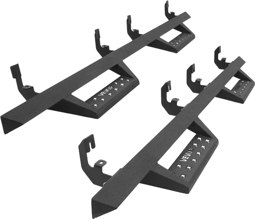 VEVOR Running Boards, 4 Inches Side Steps Compatible with 2015-2025 Chevy Colorado/GMC Canyon Crew Cab, Black Carbon Steel Nerf Bars, 550 lbs Load Capacity, Non-Slip Surface with Rustproof Coating