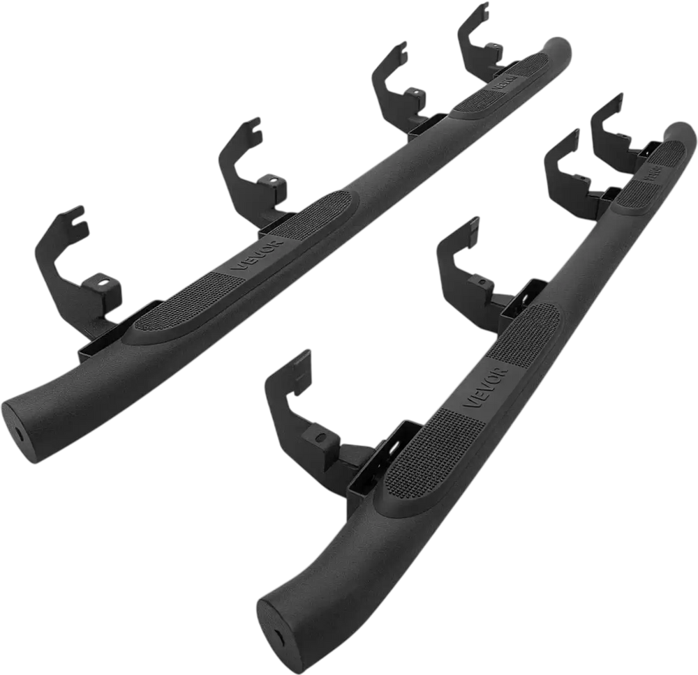 VEVOR Running Boards, 3 Inches Side Steps Compatible with 2019-2025 Chevy GMC 1500/2500HD/3500HD Crew Cab, Black Carbon Steel Nerf Bars, 550 lbs Load Capacity, Non-Slip Surface with Rustproof Coating