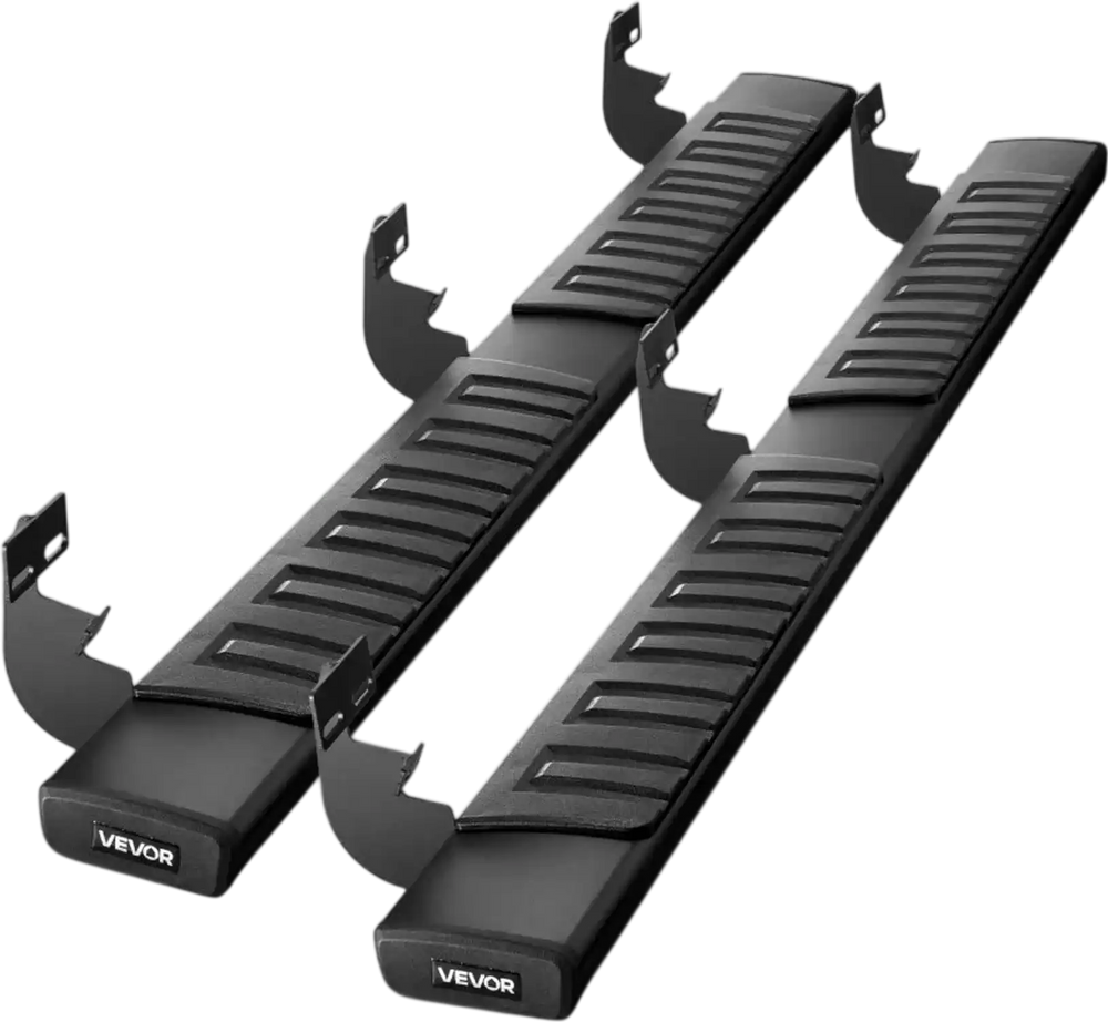 VEVOR Running Boards, 6 Inches Side Steps Compatible with 2009-2018 Dodge Ram 1500 Crew Cab, 2010-2025 Dodge Ram 2500 3500 Crew Cab(Not Fit 2019-2025 Ram 1500 New Body), Black Textured Aluminum Alloy Nerf Bars, 500 lbs Load Capacity
