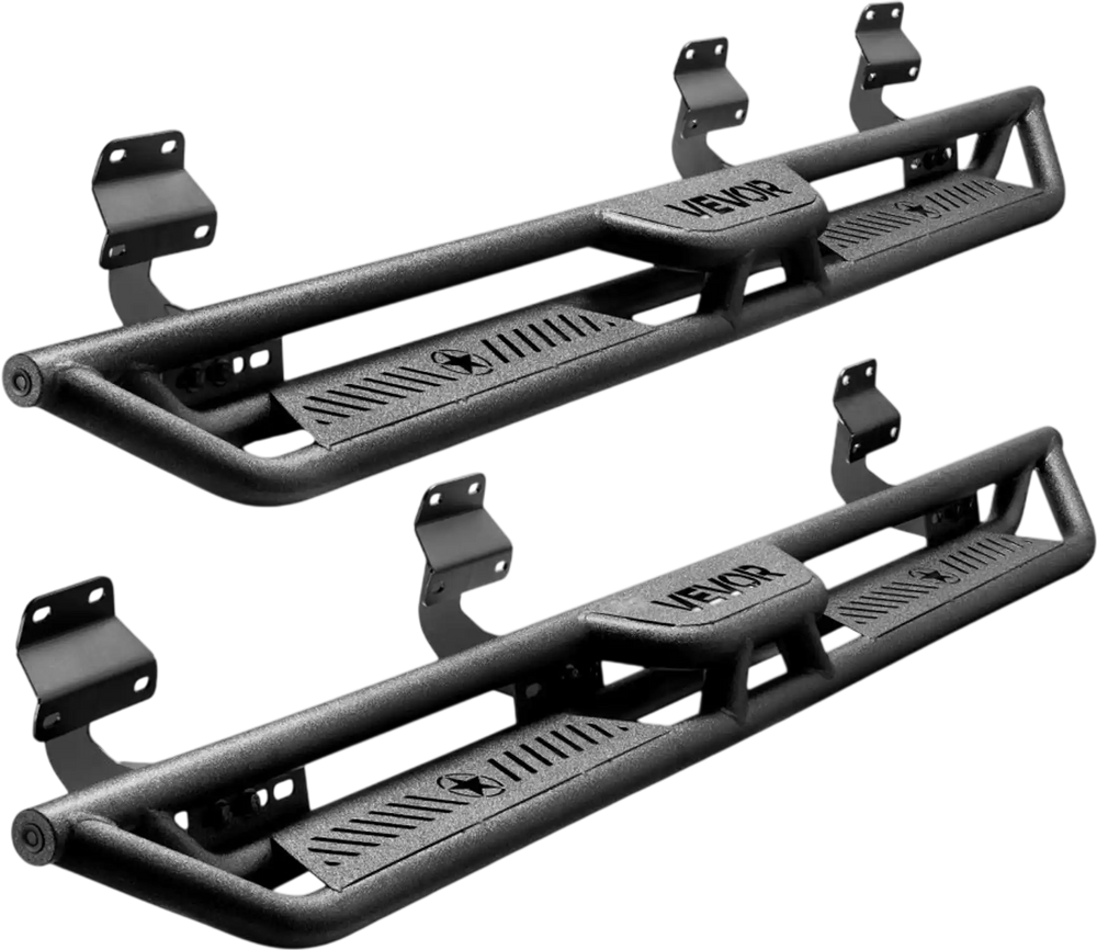VEVOR Running Boards, 6 Inches Side Steps Compatible with 2015-2025 Ford F150 SuperCrew Cab, 2017-2025 Ford F150 SuperCrew Cab, Black Carbon Steel Nerf Bars, 550 lbs Load Capacity, Non-Slip Surface
