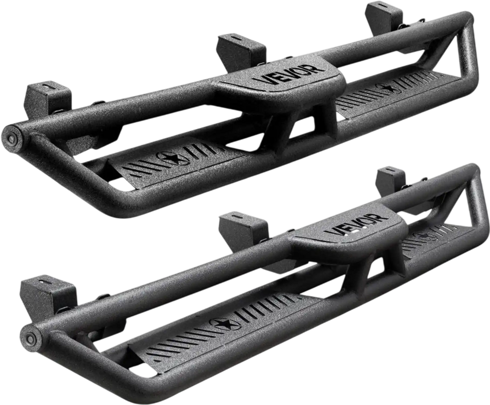 VEVOR Running Boards, 6 Inches Side Steps Compatible with 2018-2025 Jeep Wrangler JL 4 Door, Black Carbon Steel Nerf Bars, 550 lbs Load Capacity, Wide Non-Slip Hollow Surface with Rustproof Coating