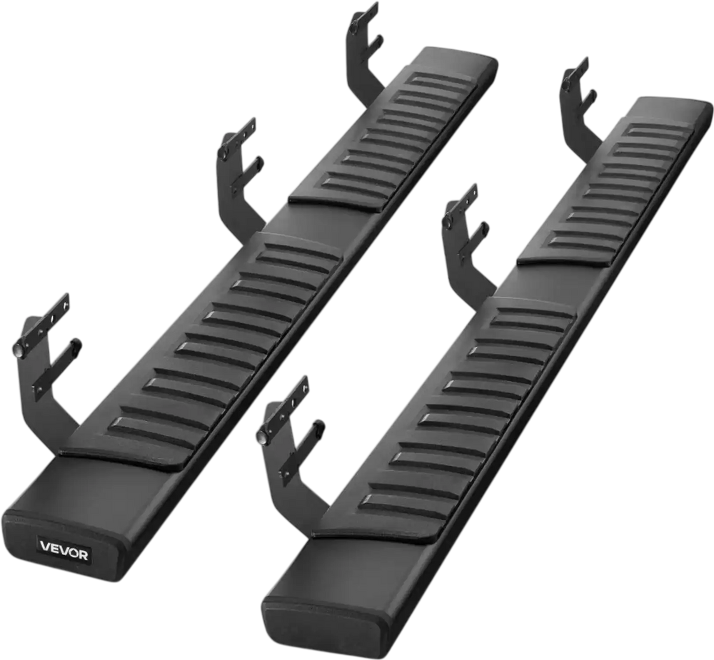 VEVOR Running Boards, 6 Inches Side Steps Compatible with 2019-2025 Dodge Ram 1500 Crew Cab(Not Fit 2019-2025 1500 Classic), Black Aluminum Alloy Nerf Bars, 500 lbs Load Capacity, Non-Slip Textured Surface with Rustproof Coating