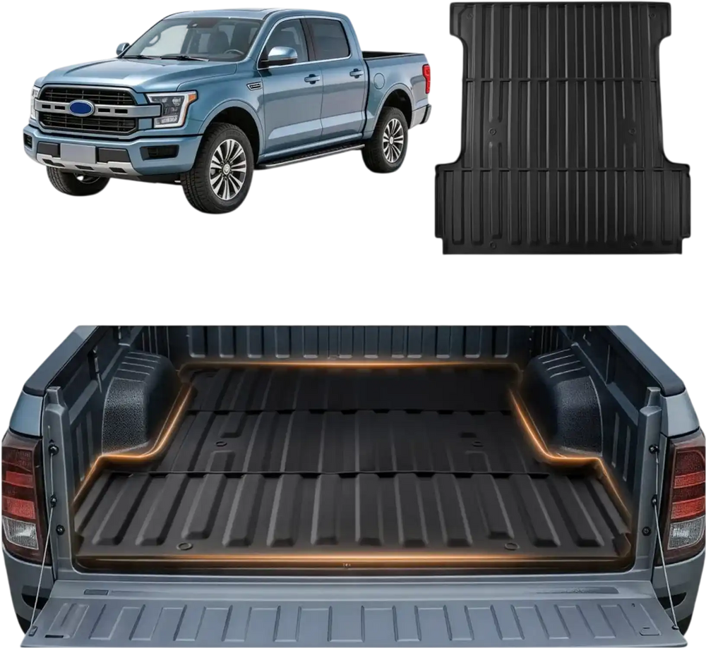VEVOR Truck Bed Mat, TPE, Compatible with 2015-2026 Ford F150 Lightning Bed, Heavy Duty Custom Fit, All Weather Protection Pickup Car Cargo Trunk Liner Replacement, for 2015-2026 Ford F150 Accessories