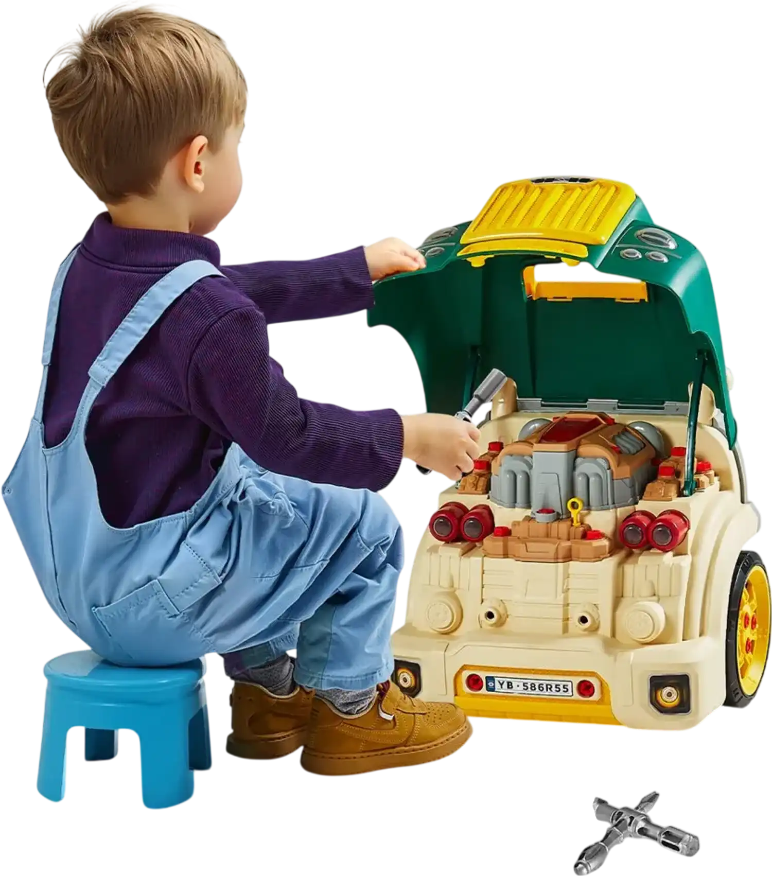 Vevor Engine Toy Kids Mechanic Car Repair Set with Lights and Sounds Green New