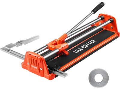 VEVOR 17-Inch Manual Tile Cutter for Wall & Polished Tiles,Double Rails for Precise Cutting, Tungsten Carbide Wheel,Non-Slip Handle,Anti-Displacement Pressure Rod,Precise Cuts for Pros & Beginners