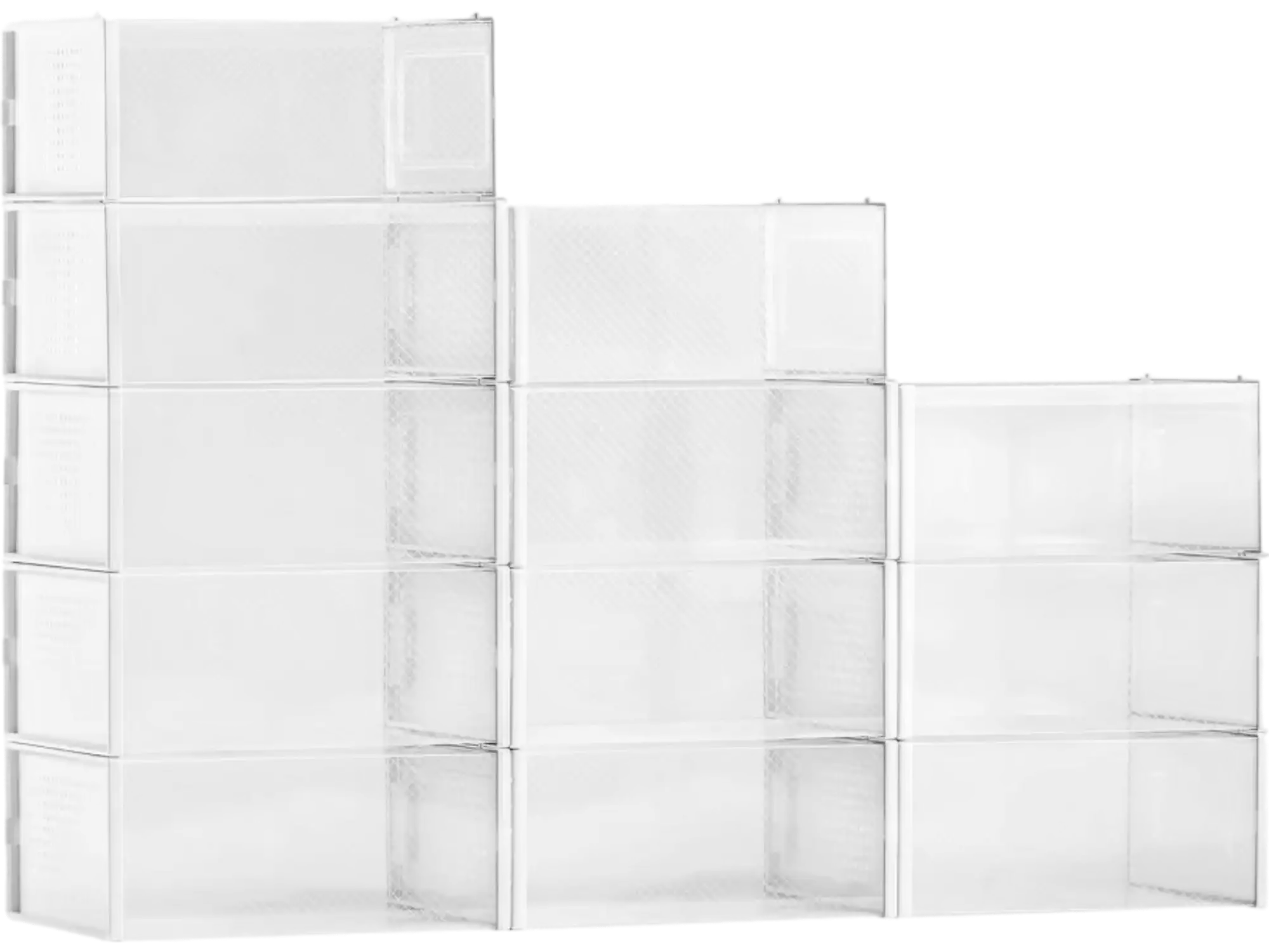 Vevor Shoe Storage Boxes 12-Pack Stackable Organizers for US Size 11 White New