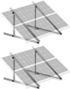 VEVOR 2 Sets Solar Panel Mounting Brackets 45-Inch, 0 to 90° Adjustable Tilt Mount Brackets Support 100-400W Solar Panels, Lightweight Aluminum Brackets with Folding Tilt Legs for RV Boat Off-Grid