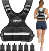 VEVOR Adjustable Weighted Vest, 4-10 lbs Comfortable X-Shape Body Weight Vest Set with 6 Weight Packs and Reflective Stripe, for Men Women, Workout Equipment for Strength Training Running Jogging