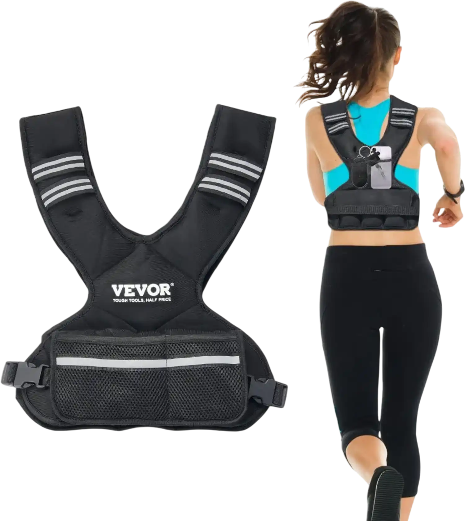 Vevor Weighted Vest Adjustable 11-20 lbs for Strength Training Running Jogging New