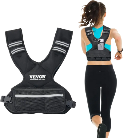 VEVOR Adjustable Weighted Vest, 11-20lb Weight Vest with 6 Ironsand Weights and  Reflective Stripe, Body Weight Vest Exercise Set for Men Women, Workout Equipment for Strength Training Running Jogging