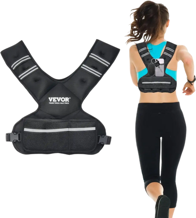 Vevor Weighted Vest Adjustable 20-32 lbs Reflective Strength Training Vest New