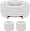 VEVOR 50ft Mini Split Line Set, 1/4” & 1/2” OD AC Copper Tubing Pipe, 3/8 White PE Thickened Insulated Coil with Flared Nuts, Strapping Tapes, for Mini Split Air Conditioner HVAC or Heat Pump System