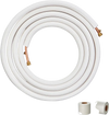 VEVOR 25FT Mini Split Line Set, 1/4" & 1/2" O.D Copper Pipes Tubing and Triple-Layer Insulation, for Mini Split Air Conditioning Refrigerant or Heating Pump Equipment & HVAC with Wrapping Strips.