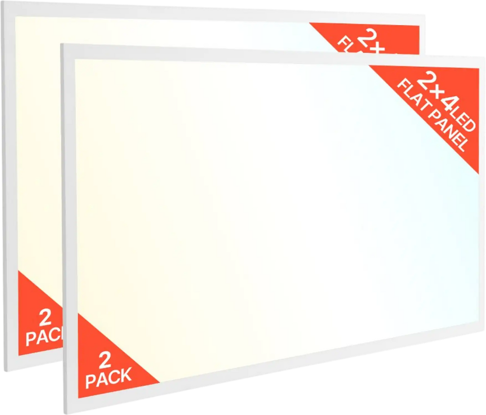 VEVOR 2x4 FT LED Flat Panel Light, 7800 LM, Flush Mount LED Drop Ceiling Lighting Fixture with 3 Color Selectable 4000K/5000K/6000K, 30W/40W/50W, 0-10V Dimmable, Ultra Slim for Home Kitchen, 2 Pack