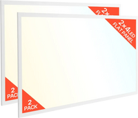 VEVOR 2x4 FT LED Flat Panel Light, 7800 LM, Flush Mount LED Drop Ceiling Lighting Fixture with 3 Color Selectable 4000K/5000K/6000K, 30W/40W/50W, 0-10V Dimmable, Ultra Slim for Home Kitchen, 2 Pack
