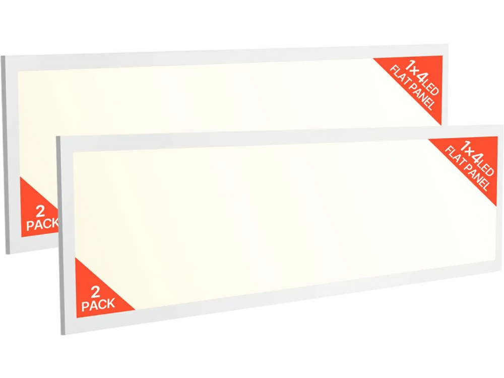 VEVOR 1x4 FT LED Flat Panel Light, 5700 LM, Flush Mount LED Drop Ceiling Lighting Fixture with 3 Color Selectable 3000K/4000K/5000K, 25W/30W/40W, 0-10V Dimmable, Ultra Slim for Home Kitchen, 2 Pack