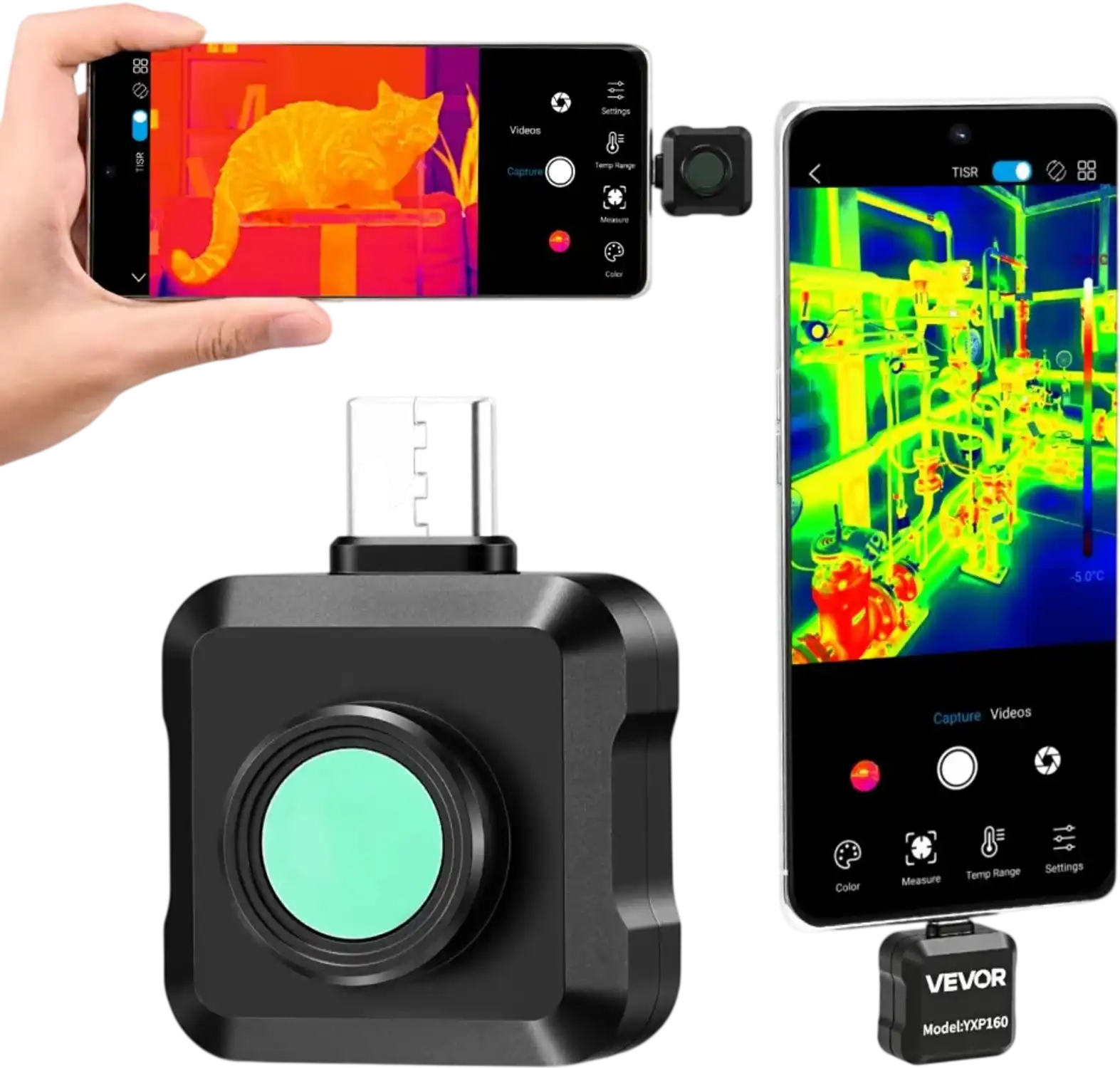 Vevor Thermal Imaging Camera for Android 320 x 240 Super Resolution 25Hz Infrared Imager New