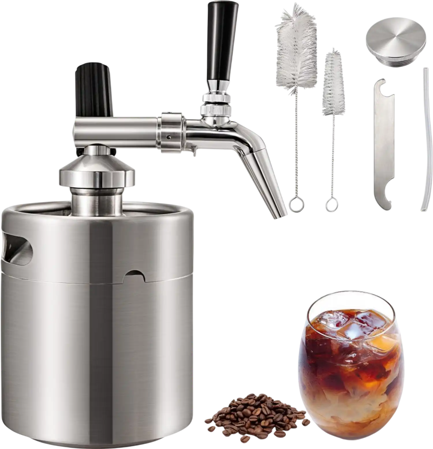 Vevor Nitro Cold Brew Coffee Maker 2L 67 oz Portable Stainless Steel New