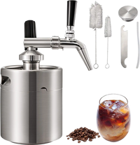 VEVOR Nitro Brew Coffee Maker 67Oz Nitro Coffee Maker 2L Portable Stainless Steel Nitro Cold Brew Coffee Maker Portable Cold Brew Coffee Maker With Brushes Home Keg Kit System