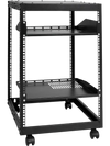 VEVOR 15U Open Frame Server Rack, 23-40 in Adjustable Depth, Free Standing or Wall Mount Network Server Rack, 4 Post AV Rack with Casters, Holds All Your Networking IT Equipment AV Gear Router Modem