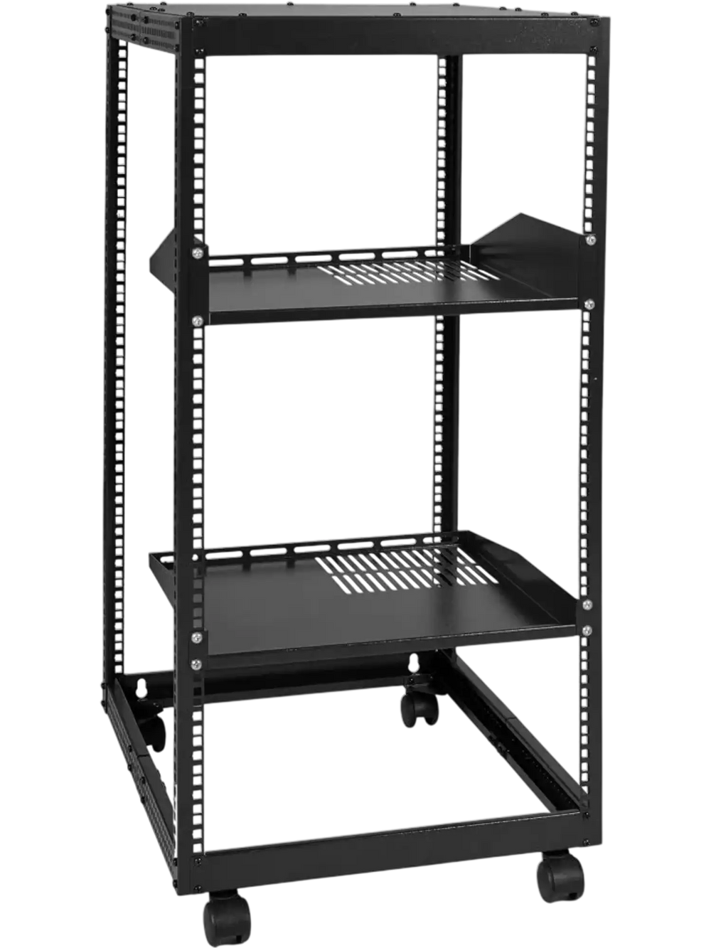 VEVOR 20U Open Frame Server Rack, 23-40 in Adjustable Depth, Free Standing or Wall Mount Network Server Rack, 4 Post AV Rack with Casters, Holds All Your Networking IT Equipment AV Gear Router Modem