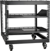 VEVOR 9U Open Frame Server Rack, 23''-40'' Adjustable Depth, Free Standing or Wall Mount Network Server Rack with 360° Casters, Heavy Duty 4 Post Holds All Your Networking IT Equipment AV Gear Router
