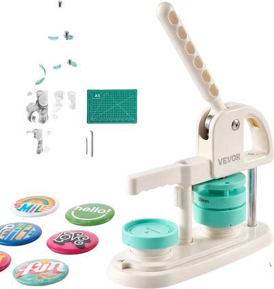 Vevor Button Maker Machine Quick-Change Plastic Pin Maker for DIY Badges Pins Key Chains New