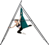 VEVOR Yoga Stand Frame, Max 440.9 lbs Load Swing Stand, Triangular Structure Pull Up Stands, Aerial Silk Stands with EVA Foam & 6.6-yard Yoga Hammock, 4-Level Horizontal & 6-Level Vertical Adjustment