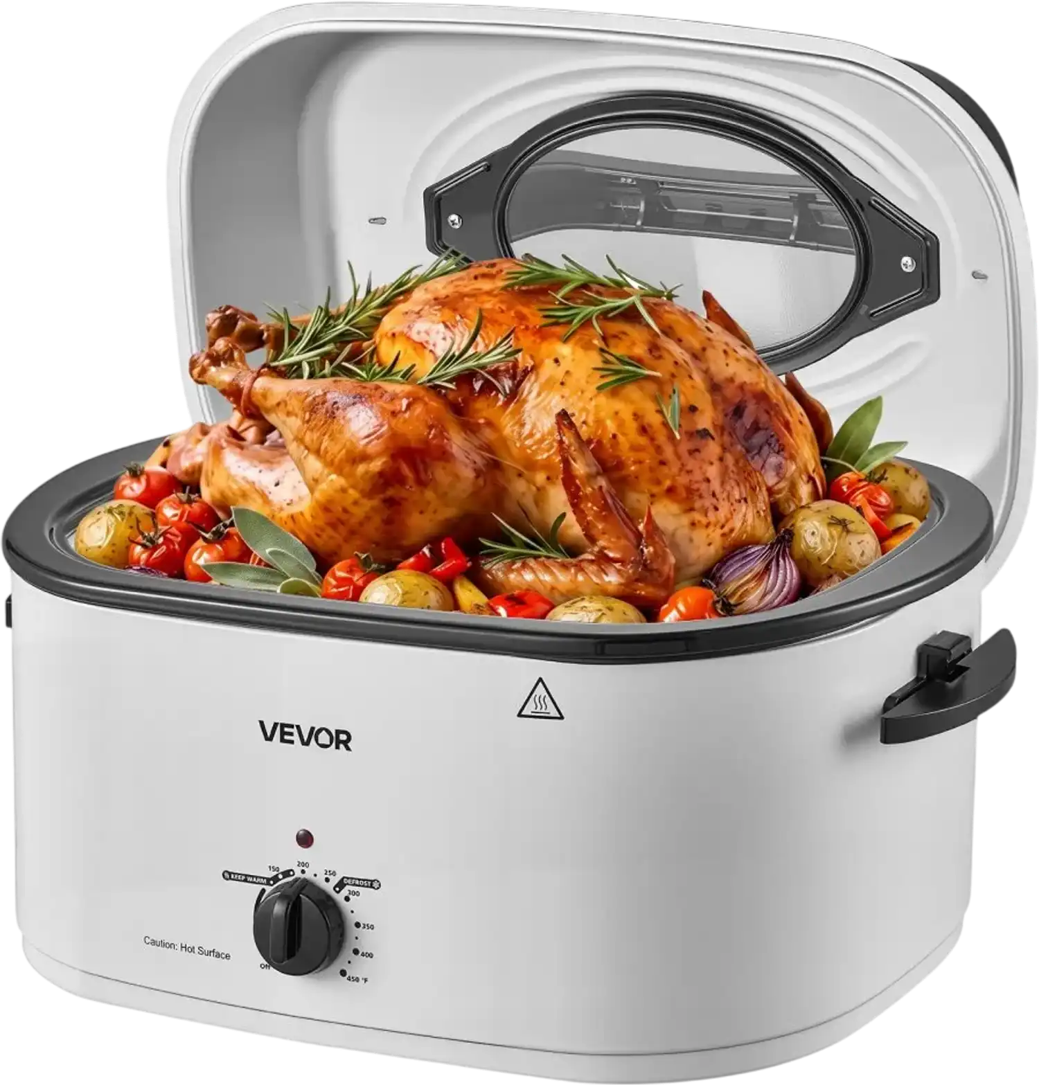 Vevor Roaster Oven 26 Qt Electric Turkey Roasting Pan White New