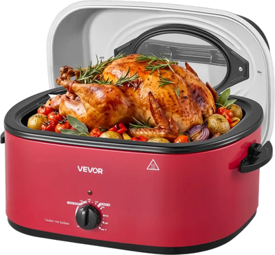 Vevor Roaster Oven 24 Qt Electric Turkey Cooker Red 1450W New