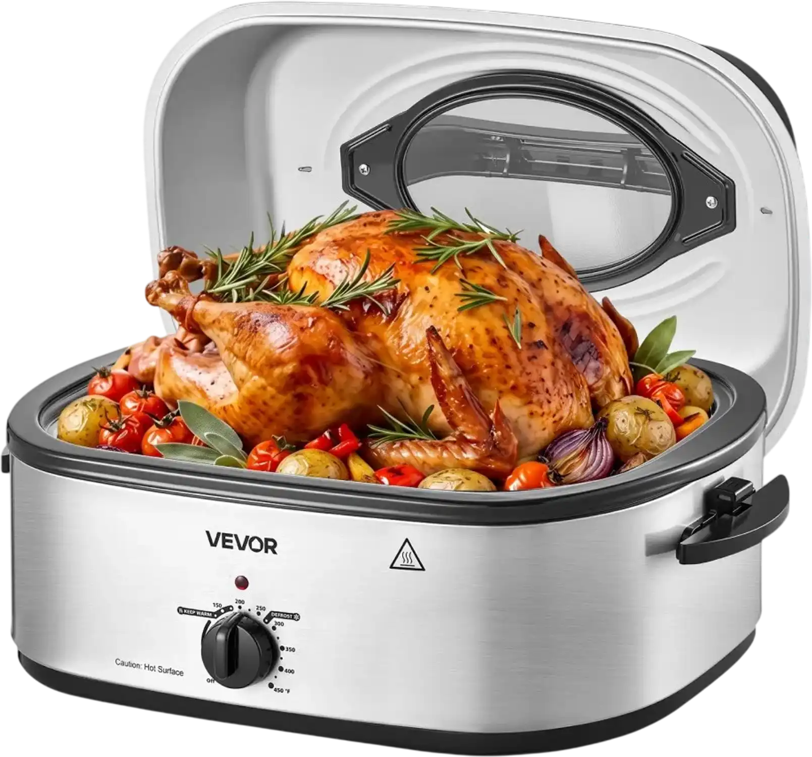 Vevor Roaster Oven 18 Qt Electric Turkey Cooker with Self-Basting Lid New