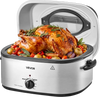 VEVOR Electric Roaster Oven, 22 Qt 1450W, Turkey Roasting Pan, Viewing Self-Basting Lid, 150-450°F Adjustable Heat, Countertop Turkey Cooker with Defrost and Warm Functions, Removable Pan and Rack