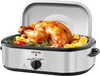 VEVOR Roaster Oven, 14QT Fast-Cooking Turkey Roaster, 150-450℉ Adjustable Temperature Electric Roasting Pan with Self-Basting Lid, Roasting Lift-Out Rack, Defrost & Warm Function, Fits 18lb Turkey