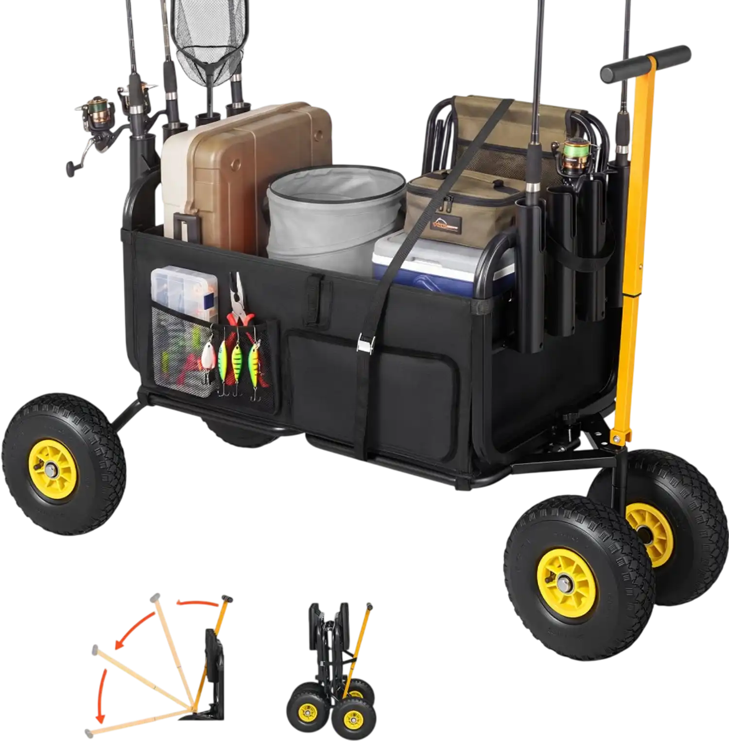 Vevor Fishing Cart Foldable Beach Cart with 11