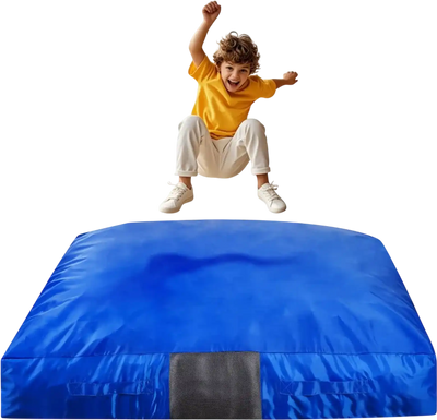VEVOR Crash Pad, 5 x 5 ft Crash Pad for Kids Sensory with Foam Blocks and Washable Cover, Large Soft Foam Landing Zone Giant Pillow Mat, Sensory Room Equipment for Children Jumping, Relaxing & Play