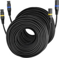 VEVOR XLR Cable 100 ft, 2 Pack, Shielded Balanced DMX Male to Female Microphone Cables, Gold-Plated 3-Pin XLR Mic Speaker Cord Wires, for Stage Lighting, Microphones, Amplifier, Mixer, Speaker Systems