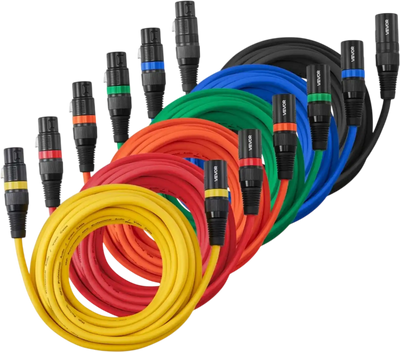 Vevor XLR Cable 20' 6-Pack Shielded Balanced Male to Female Microphone Cables New