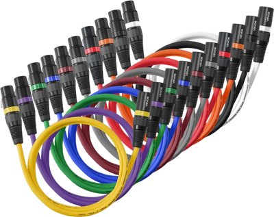 Vevor XLR Cable 3.3' 10-Pack Shielded Balanced 3-Pin Male to Female Microphone Cables New