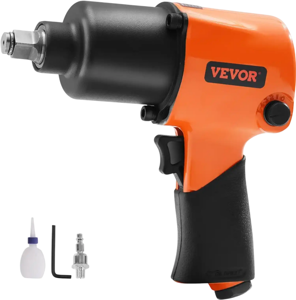 VEVOR Air Impact Wrench, 1/2" Drive Air Impact Gun Up to 880ft-lbs Nut-busting Torque, 7500RPM Lightweight Pneumatic Tool for Auto Repairs and Maintenance