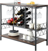 VEVOR 40 Inch Industrial Bar Cabinet, Wine Table for Liquor and Glasses, Sideboard Buffet Cabinet with Glass Holder & Wine Rack, Freestanding Farmhouse Wood Coffee Bar Cabinet for Living Room Home Bar