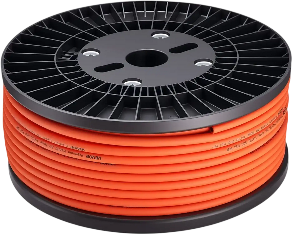 VEVOR Air Hose, 1/4" x 250FT Hybrid Air Compressor Hose, 300 PSI Kink-Resistant Pneumatic Hoses with Three-Layer Construction for Auto & Home DIY Projetcs, All-Weather Flexibility (No Fittings)