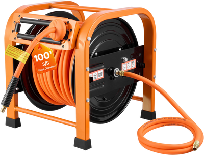 Vevor Air Hose Reel Retractable 3/8 in. x 100 ft. Max 300 PSI with 5 ft. Lead In New