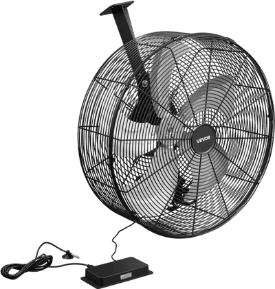 VEVOR Greenhouse Air Circulation Fan, 5800 CFM Powerful Air Circulator Electric Fan, 10 Speeds, 3 Switchable Modes, LCD Control, Ceiling Wall Mount, Fast Ventilation for Greenhouse, Patio, Garage