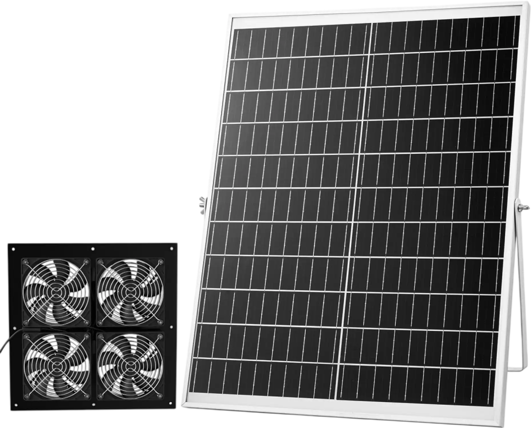 Vevor Solar Powered Fan 25W 4-Fan Ventilation Kit New
