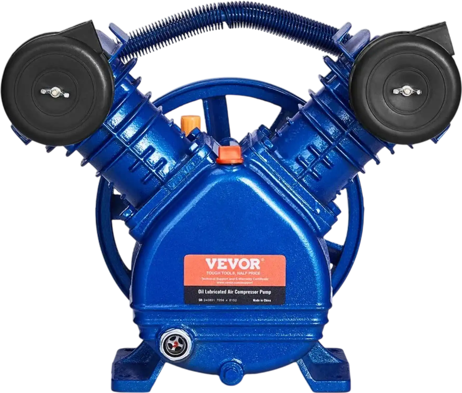 Vevor Air Compressor Pump Head 3 HP Twin Cylinder Oil-Lubricated Cast Iron 116 PSI New